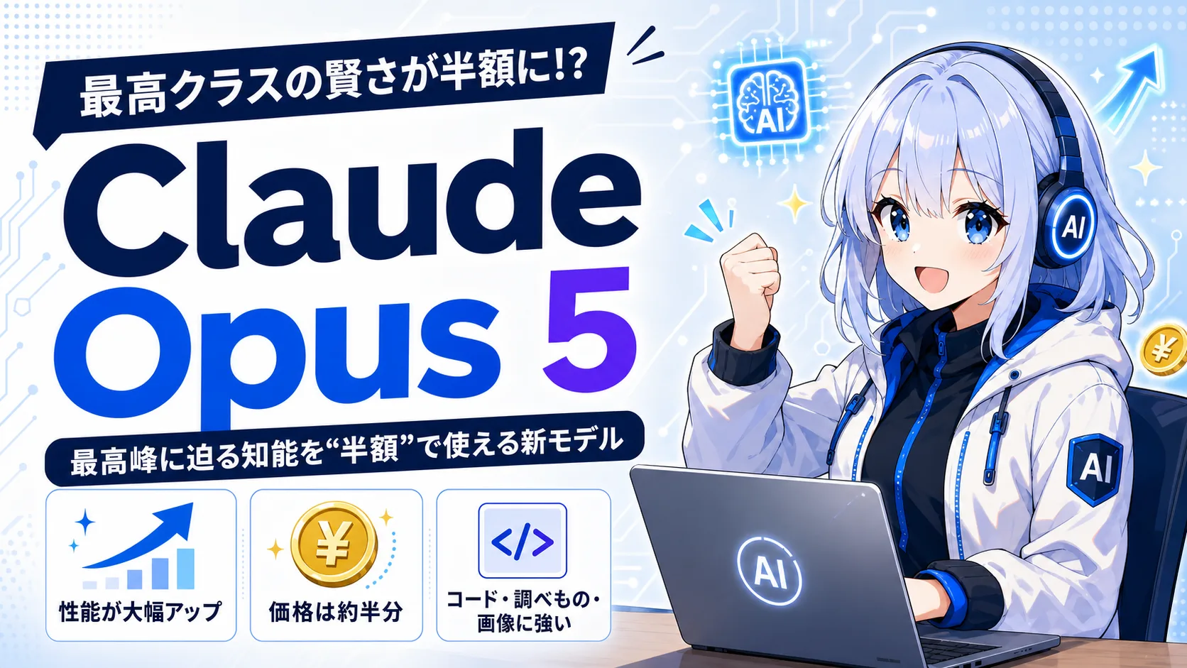 Claude Opus 5が登場｜最高クラスの賢さが“半額”に。初心者向けにやさしく解説